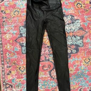 SPANX Jet Black Faux Leather Leggings
